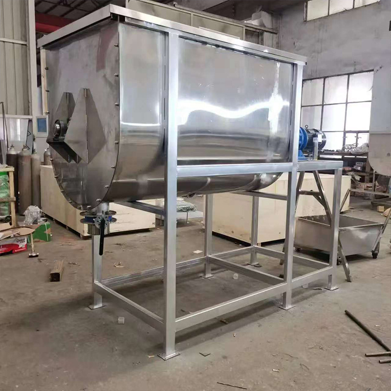 Mezcladora horizontal de acero inoxidable mezcladora de polvo granular de alimentos y químicos mezcladora de doble tornillo mezcla de carne procesamiento
