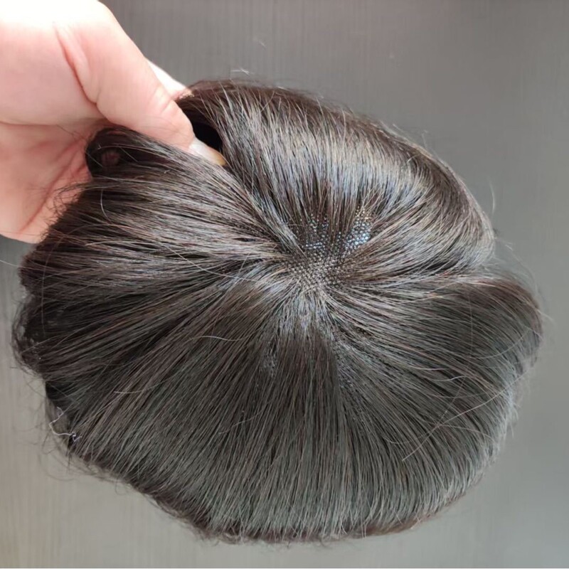 Real Hair Women's Hairpiece to Cover Gray Hair, Dense Hairpiece to Restore Hairline, Comfortable and Breathable Hairpiece with Hair Roots