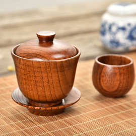 批发实木茶杯泡茶碗 创意木质茶具套装  中式敬茶碗 功夫泡茶套装
