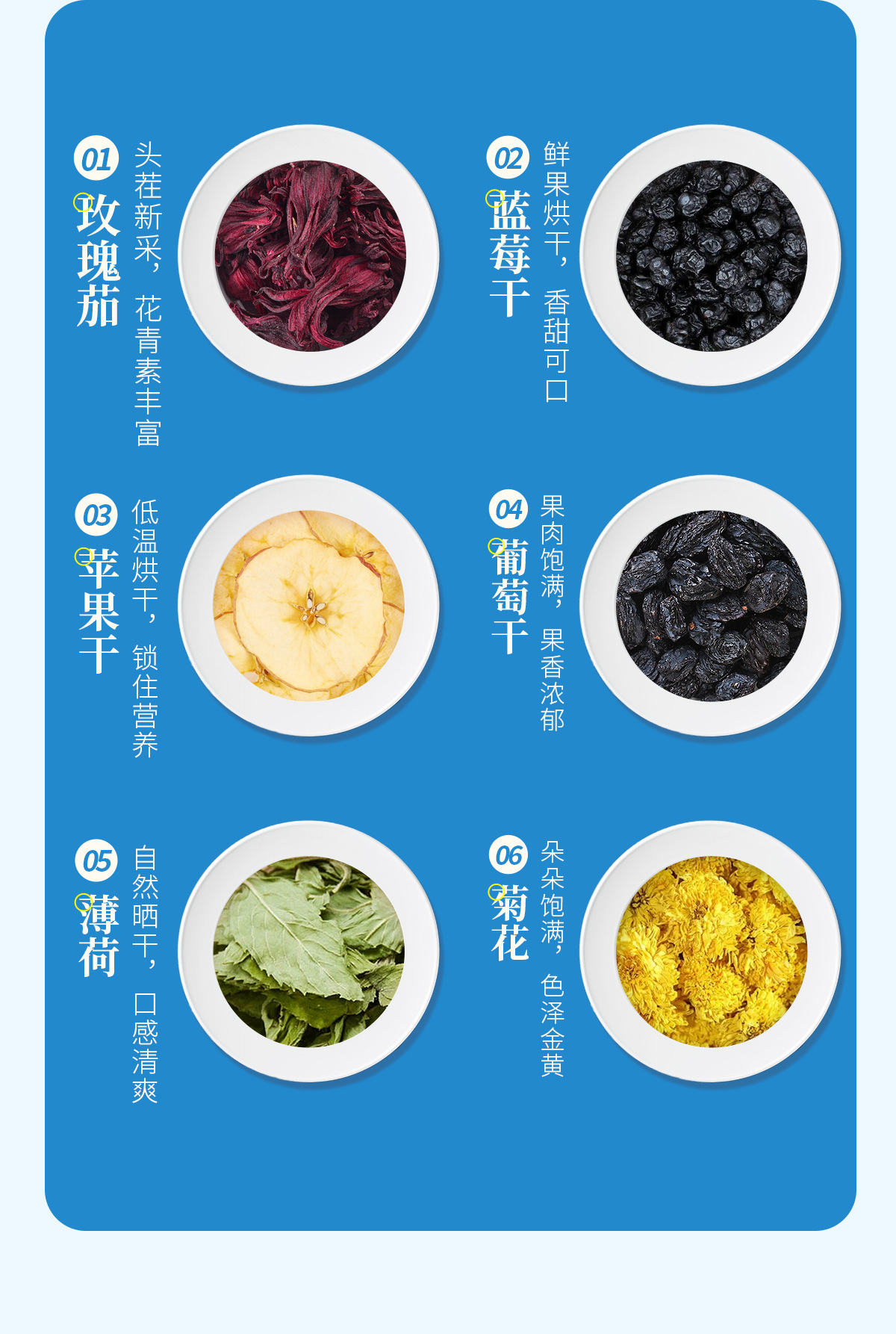 Summer Fruit Herbal Tea Blend — Roselle, Blueberry, Mint & Chrysanthemum Cold-Brew Packs quality and texture