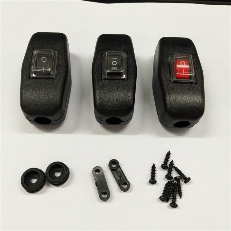 防水线上开关RS601A 电源线控制按钮  防水线上中途按钮 船型开关