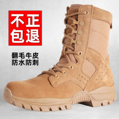新しいコンバットトレーニングブーツブラウンアウトドアブーツメンズサイドジッパーハイトップハイキングブーツ超軽量通気性耐パンクデザートブーツ