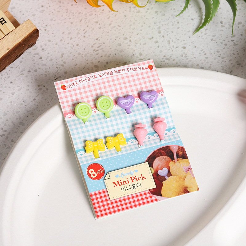 Tenedor de Frutas Infantil con Diseño de Dibujos Animados, Estilo Japonés, Portátil, Lindo, de Plástico, Palillos para Frutas con Forma de Animales, Decoración para Bento
