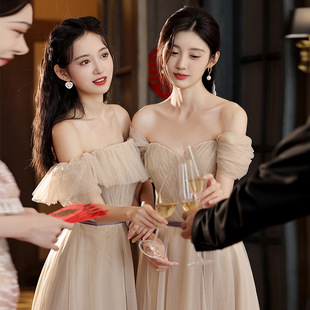Plus Size Bridesmaid Dress Sister Dress 2025 New Summer Simple Bestie Group Dress Women's High-End Niche Can Be Worn Daily