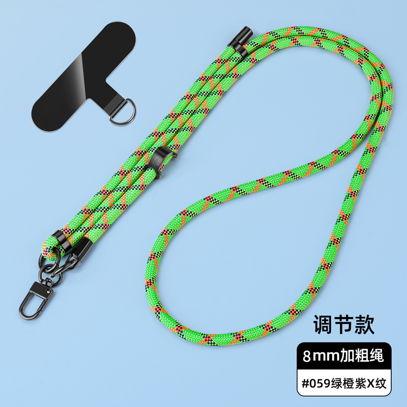 Cordón para teléfono móvil de 8mm, cuello colgante, mensajero, muñeca, eslinga de nailon resistente, cuerda anti-pérdida, longitud ajustable, espalda