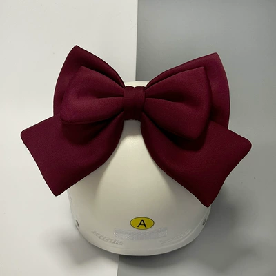 Motosiklet dəbilqələri: big butterfly knot Net red - double-layer-luxury-bow-velcro-burgundy