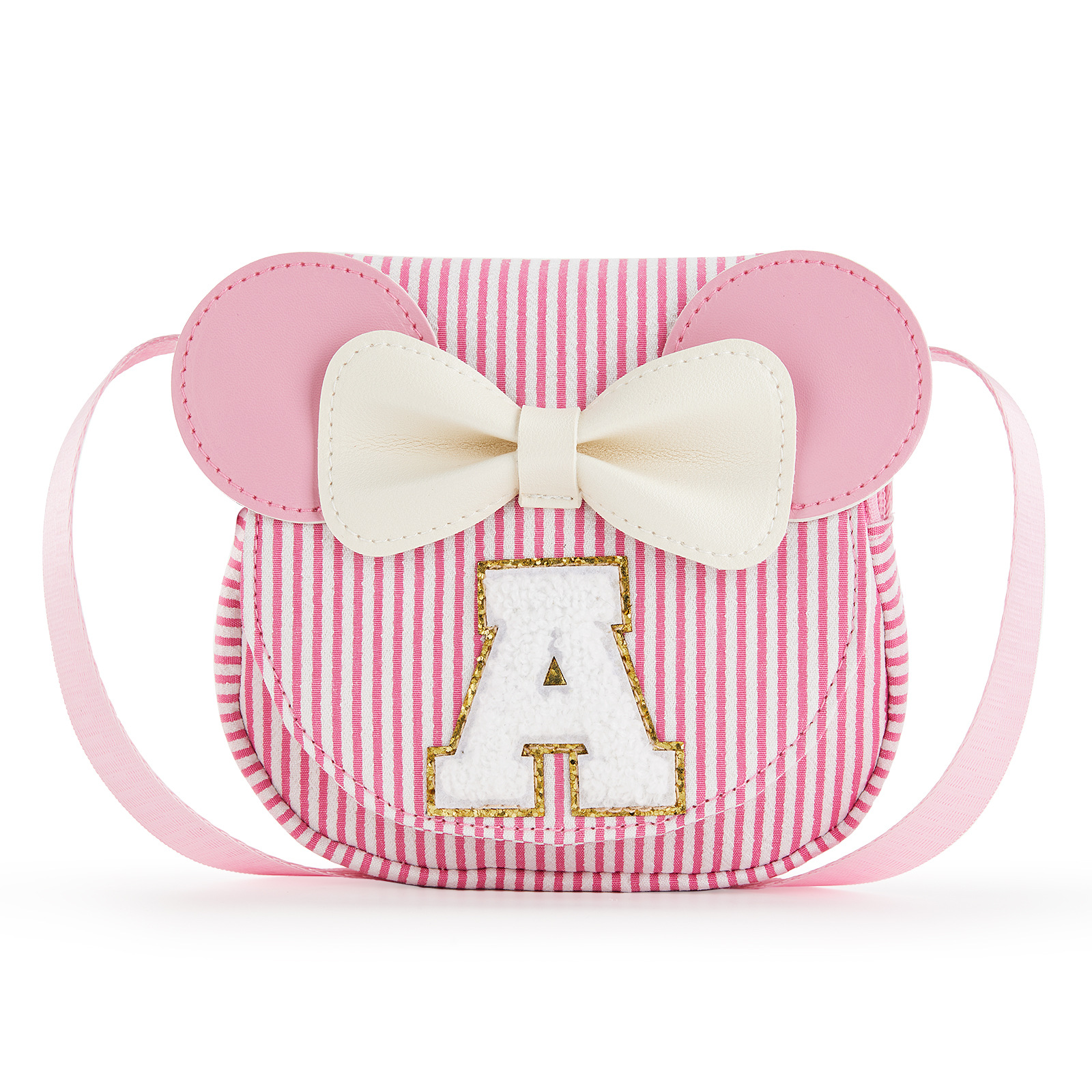 Direct from the manufacturer, popular bowknot letter stripe fashion cute cartoon mini crossbody bag children's shoulder bag