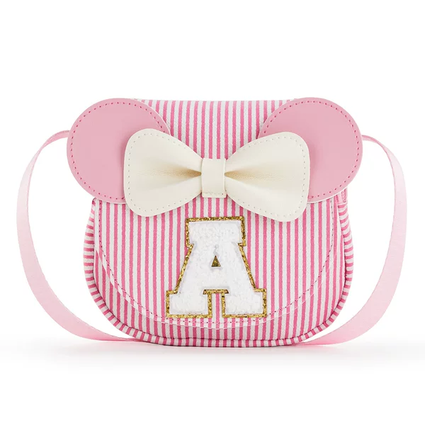 Direct from the manufacturer, popular bowknot letter stripe fashion cute cartoon mini crossbody bag children's shoulder bag