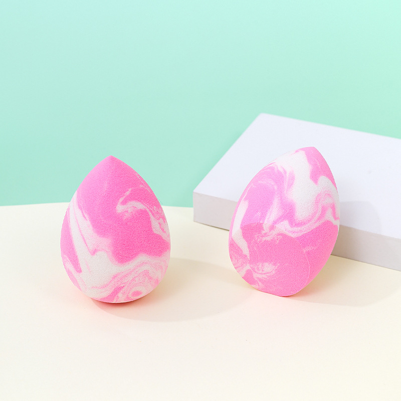 Fábrica personalizada en forma de gota, color mixto, maquillaje de belleza, soplo de polvo de huevo, polvo, húmedo y seco, doble uso, esponja de maquillaje sin látex, cojín de aire