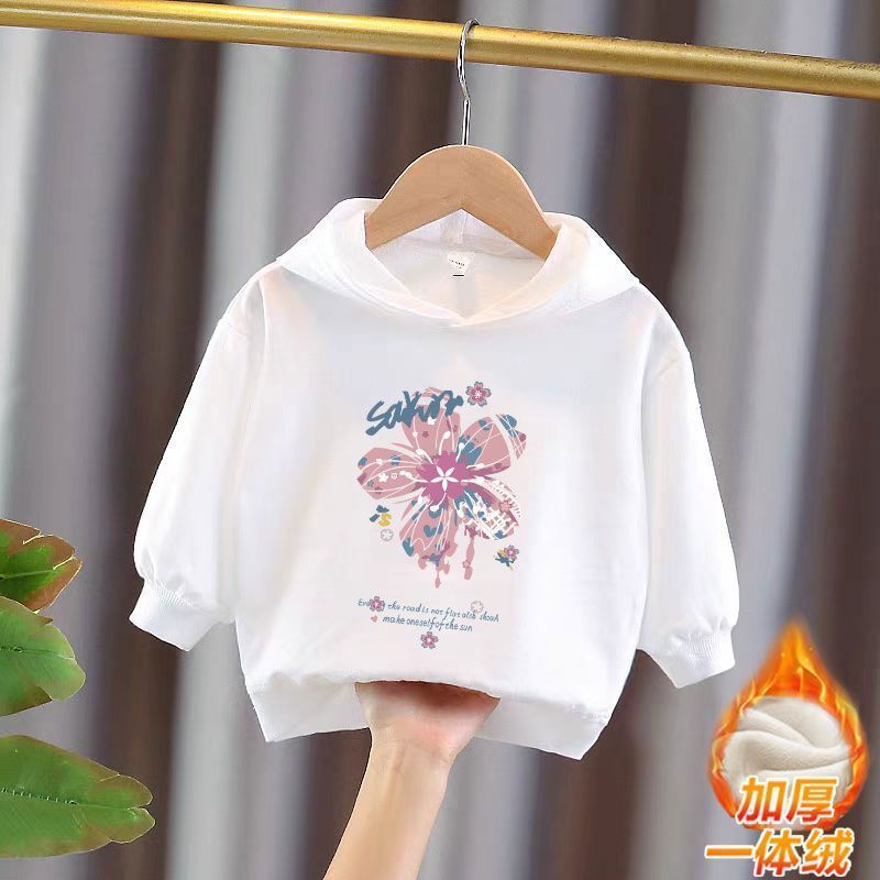 Children's Thickeneded Hooded Sweatshirt Autumn and Winter Long-Sleeved Velvet Tops for Boys and Girls Baby New Outer Wear Winter 12 Children's Thickeneded Hooded Sweatshirt Autumn and Winter Long-Sleeved Velvet Tops for Boys and Girls Baby New Outer Wear Winter 12