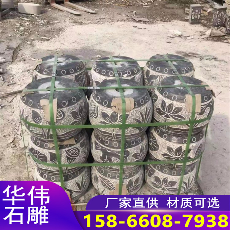 亭子长廊柱子包边石 别墅庭院圆柱底座石头墩子