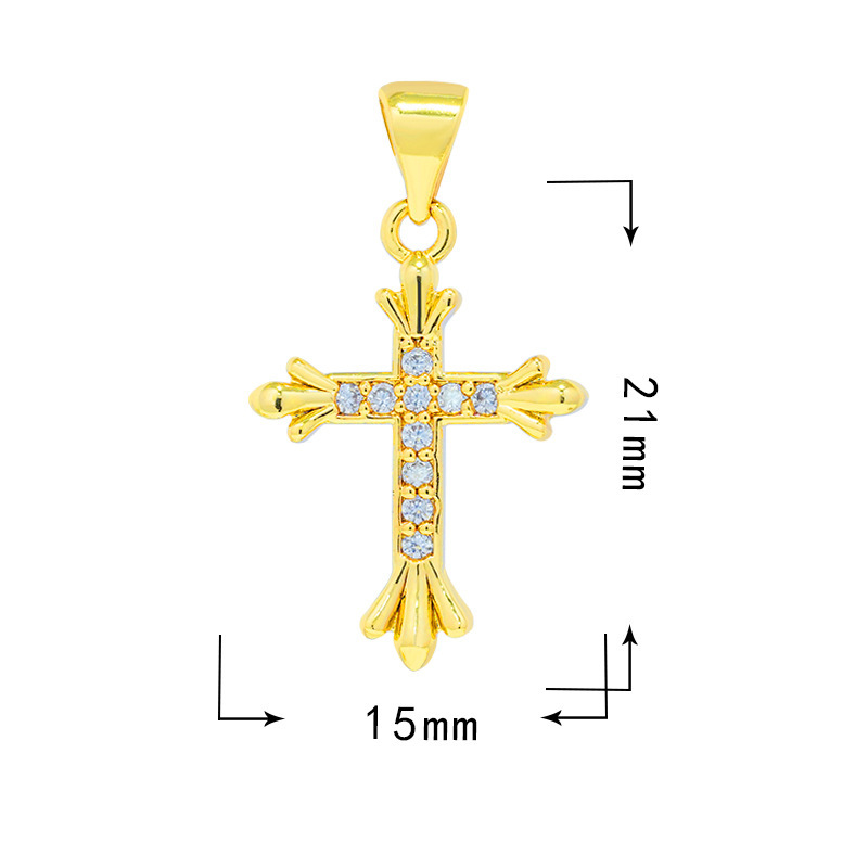6g Weight Pendant Jewelry Making Type 25*17mm Jewelry Making Size Zircon Inlay Material DIY Jewelry Accessories Classification 1 Piece Quantity Copper Material Cross Pattern Plating Design Simple Style Style 1 Piece 25*17mm Copper Zircon Cross Pendant 6