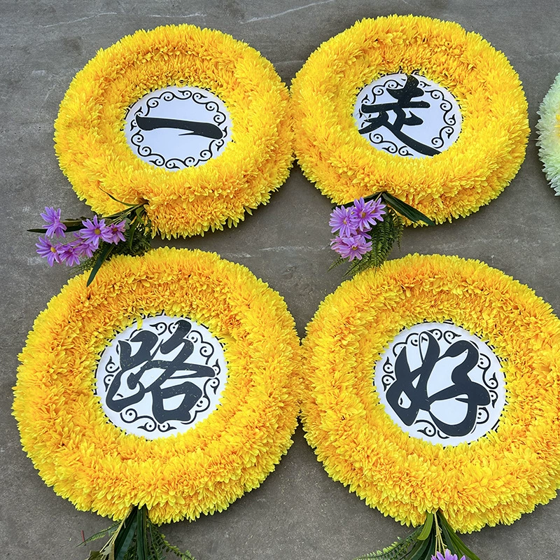 Direct-from-factory funeral supplies: lifelike wreath combo wall-hanging arrangement for funeral homes, wishing farewell decorative wreath