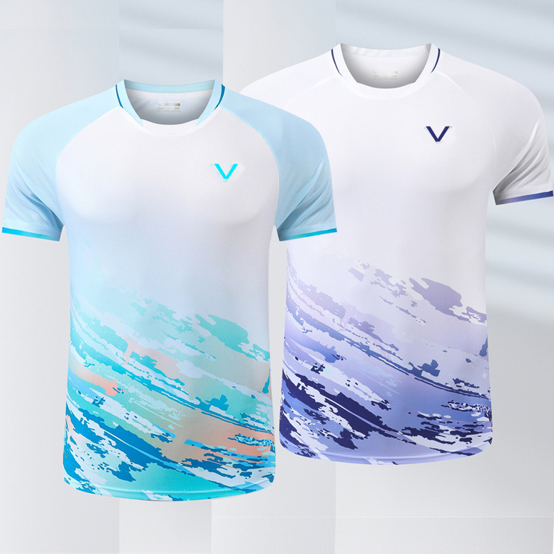 New Badminton Clothing Short-Sleeved Men's and Women's Sports Short-Sleeved Student Tennis Clothing Volleyball Training Clothing Summer Quick-Drying 3928