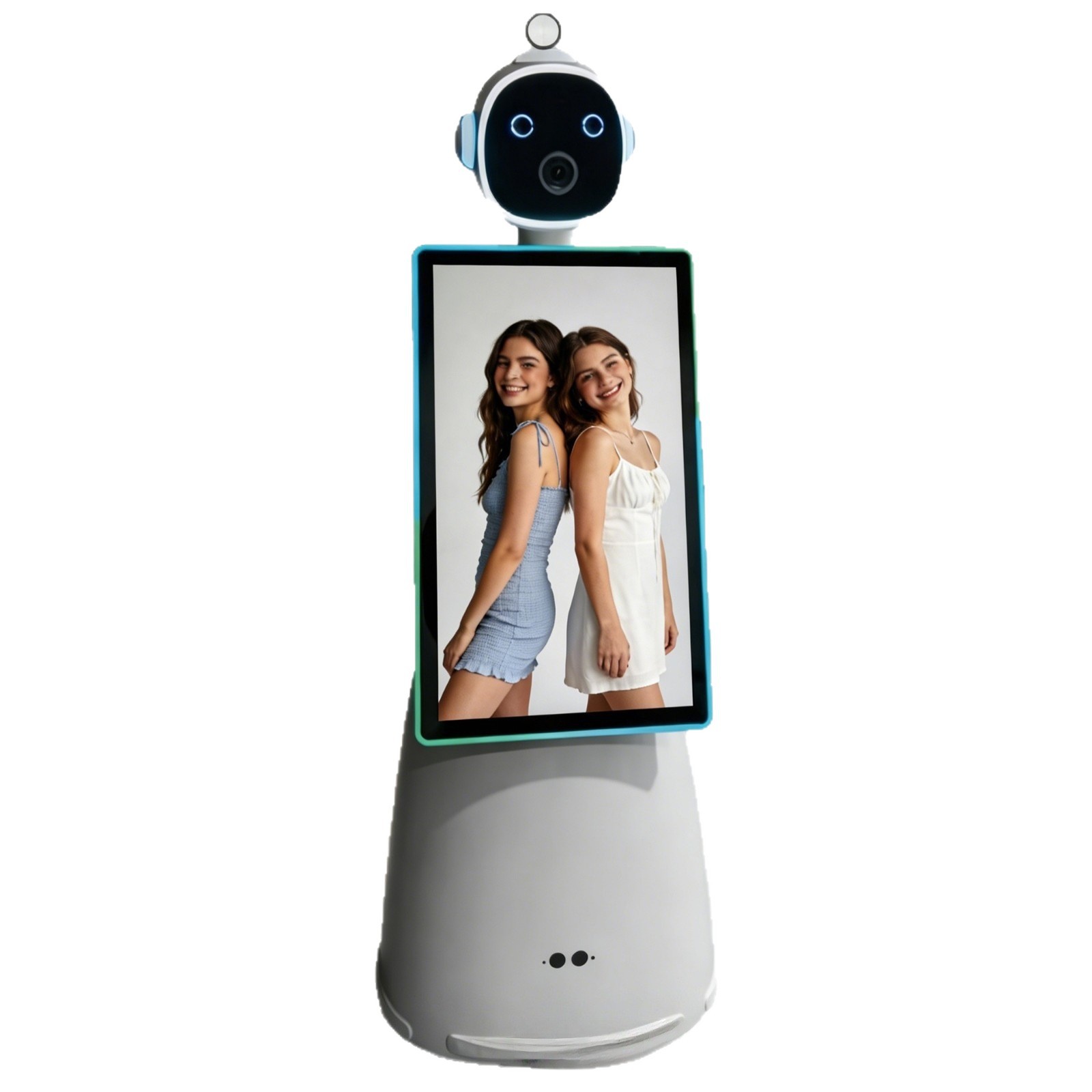 32 pulgadas robot cabina de fotos software AI inteligente APP control robot de pantalla táctil para fiesta de boda
