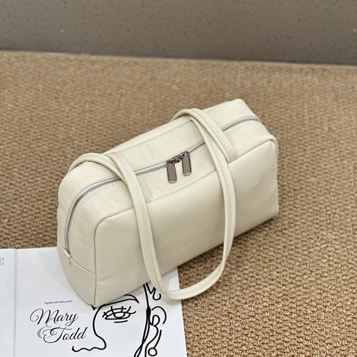 2025 New Arrival Genuine Leather Commuter Bowling Bag Fashion Korean Style Shoulder Bag Top Grain Nappa Cowhide Women's Handbag - Thumbnail 6