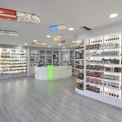 厂家全新钢木连锁店化妆品货架简约风时尚美妆护肤包包货架批发