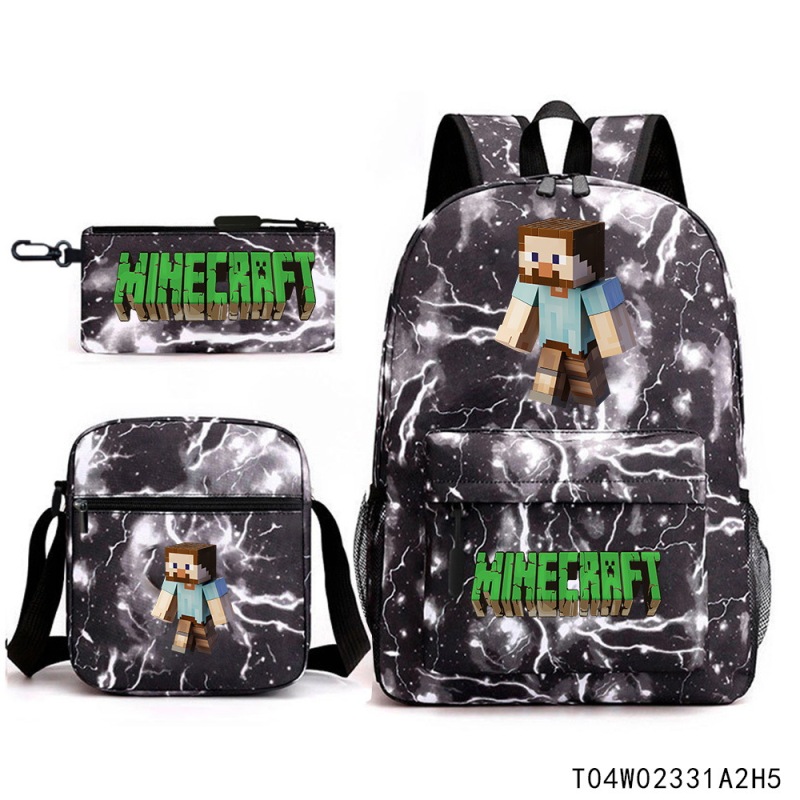 Minecraft マインクラフト 小中学生 ランドセル 子供用リュック バックパック ショルダーバッグ ペンシルバッグ 3点セット|undefined