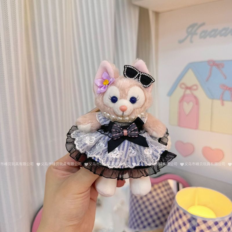玲娜貝児の青い真珠のお姫様のスカートはぬいぐるみのかばんをつけてキーホルダーのメーカーを包んで直接販売します。|undefined
