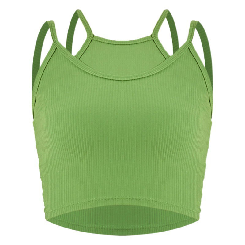 Desmontable ropa interior deportiva Mujer a prueba de golpes correr yoga fitness chaleco falso de dos piezas sujetador de mama belleza espalda verano