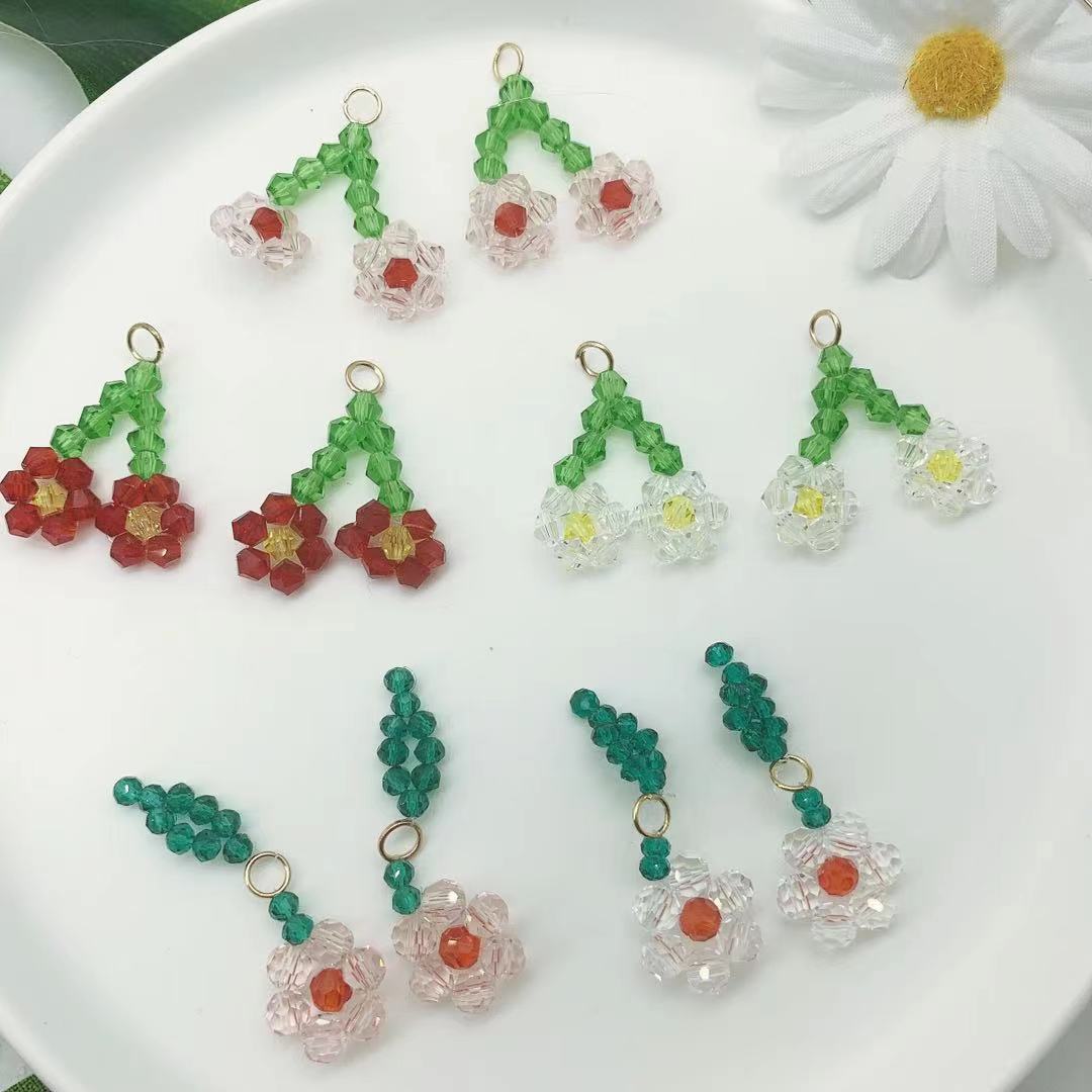 Glass woven colorful pendant