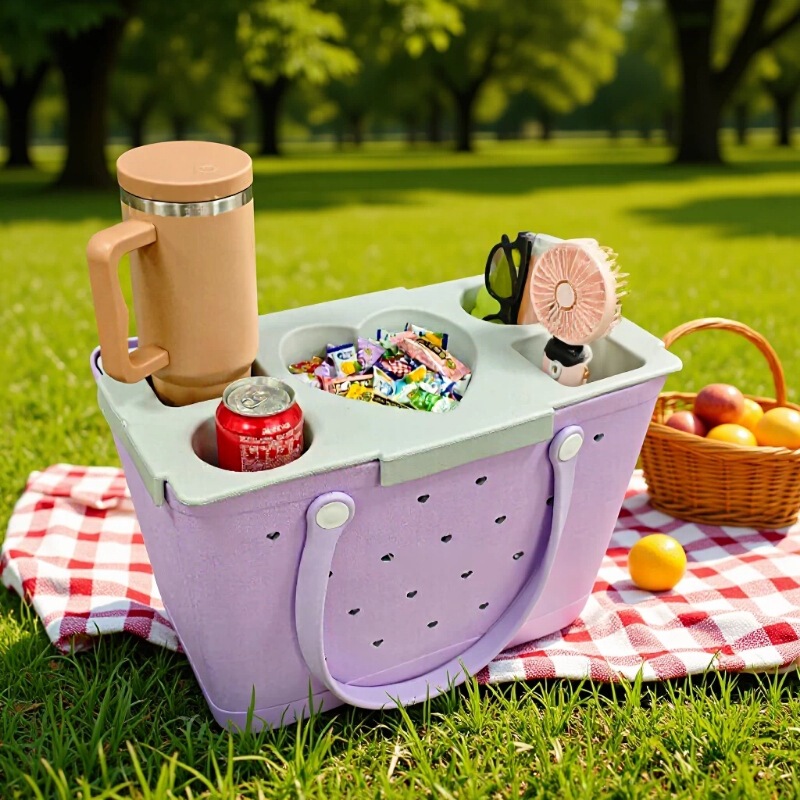 Foreign Trade Cross-Border Heart-Shaped Hole Bag Bogg Accessories Multifunctional Storage Tray Beach Bag Set Factory Direct Sales