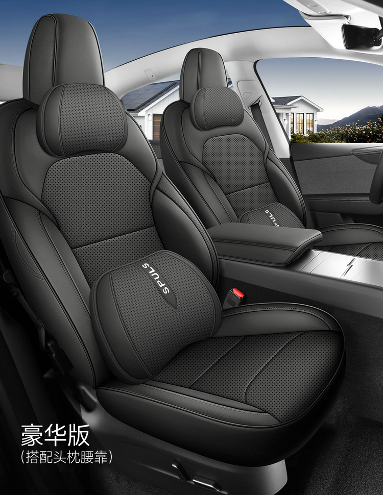 New Model-Specific 25-Piece Tesla Model Y and Model 3 Full Leather Universal Car Seat Covers