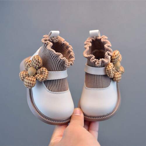 Girls 'shoes, Korean style, spring and autumn, new style, sunflower princess short boots, foreign-style toddler shoes, non-slip, soft sole, kick on