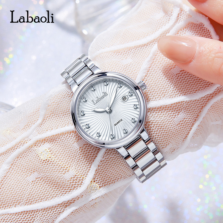 Labaoli Steel Strap Calendar Exquisite Elegant Beautiful Sparkling Quartz Waterproof Ladies' Women's Watch_voghion.com
