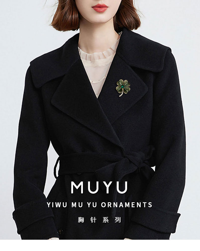 时尚百搭幸运四叶草胸针小清新甜美可爱植物树叶胸花新