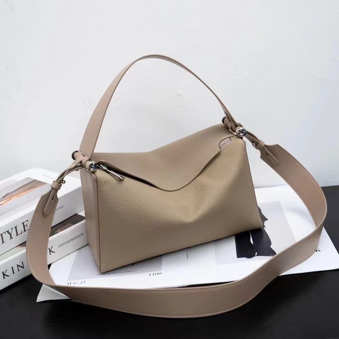 Bolso de cuero de vaca con capa de cabeza y axila bolso de almohada de jade de cuero de moda femenino 2025 bolso de almohada de Boston con hombro cruzado