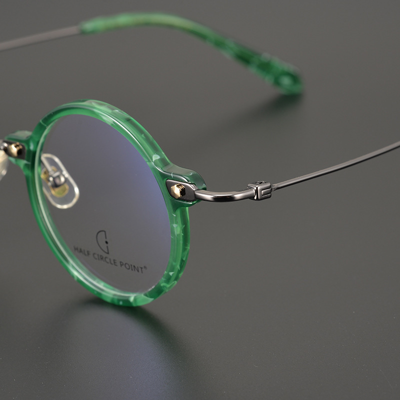 Each far!Japan's pure titanium ultra -light retro female round frame…