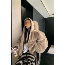 休闲正反面两穿连帽棉衣外套男情侣棉袄冬季宽松加厚保暖棉服上衣