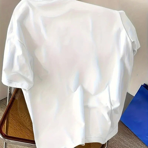 New summer G 200 shirt, American three-book retro T-needle loose short-sleeve print, white fashion brand, 100%