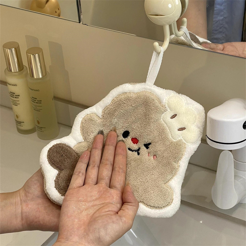 アニメタオル掛けかわいい子供キッチントイレ専用吸水臭くない厚い速乾サンゴベルベット|undefined