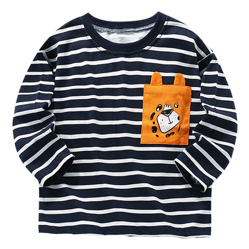Malwee niños a rayas camiseta otoño nuevo europeo y americano de los niños casual de manga larga de fondo superior