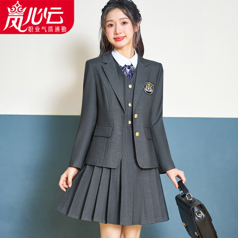 British Academy Style Suit suit Women's Spring and Autumn New Suit Dress College Student Interview JK Uniform Kindergarten Garden Dress