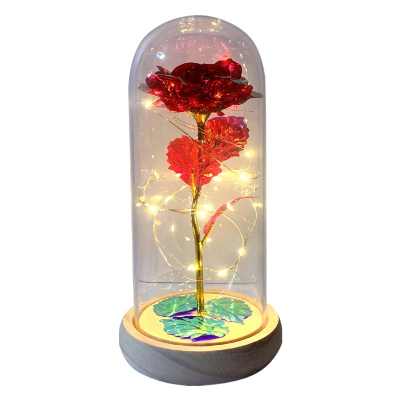 Pantalla de cristal rosa 520, regalos de San Valentín, flores eternas, adornos de flores artificiales, regalos de cumpleaños al por mayor, pequeños obsequios