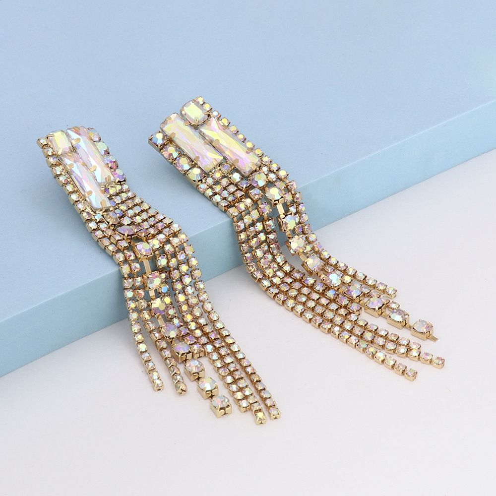 1 Pair Fashion Geometric Alloy Plating Rhinestones Women's Drop Earrings display picture 19