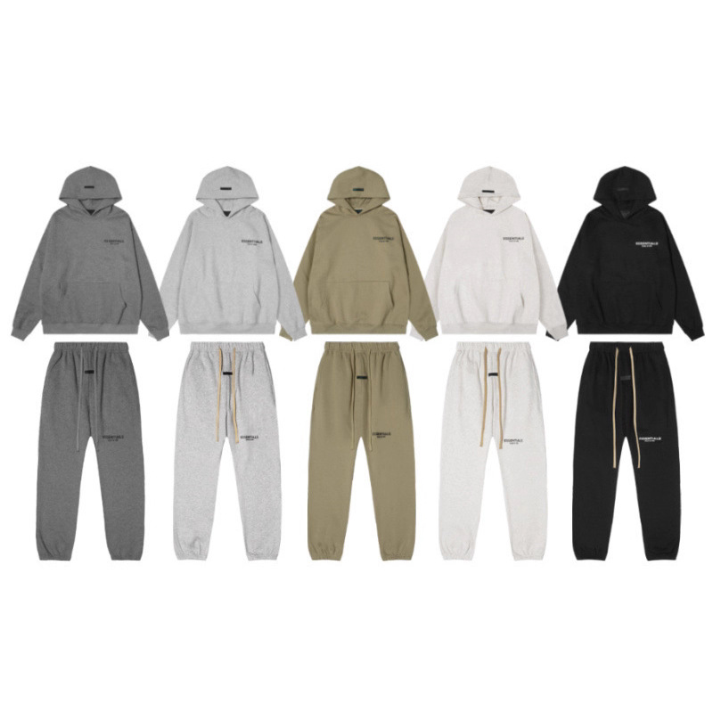 跨境外贸FOG复线字母硅胶ESSENTIALS新款潮牌加绒套头卫衣外套