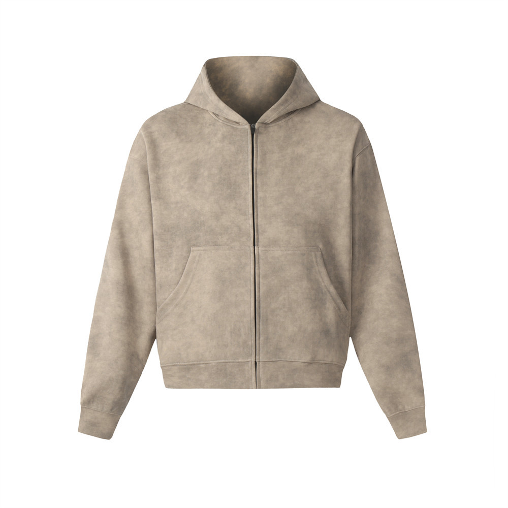 Tie-Dye Schneeflocke Vintage Strickjacke Kapuzenpullover Herren Frühling Herbst Vielseitig Locker Lässig Trendy Street Zipper_voghion.com