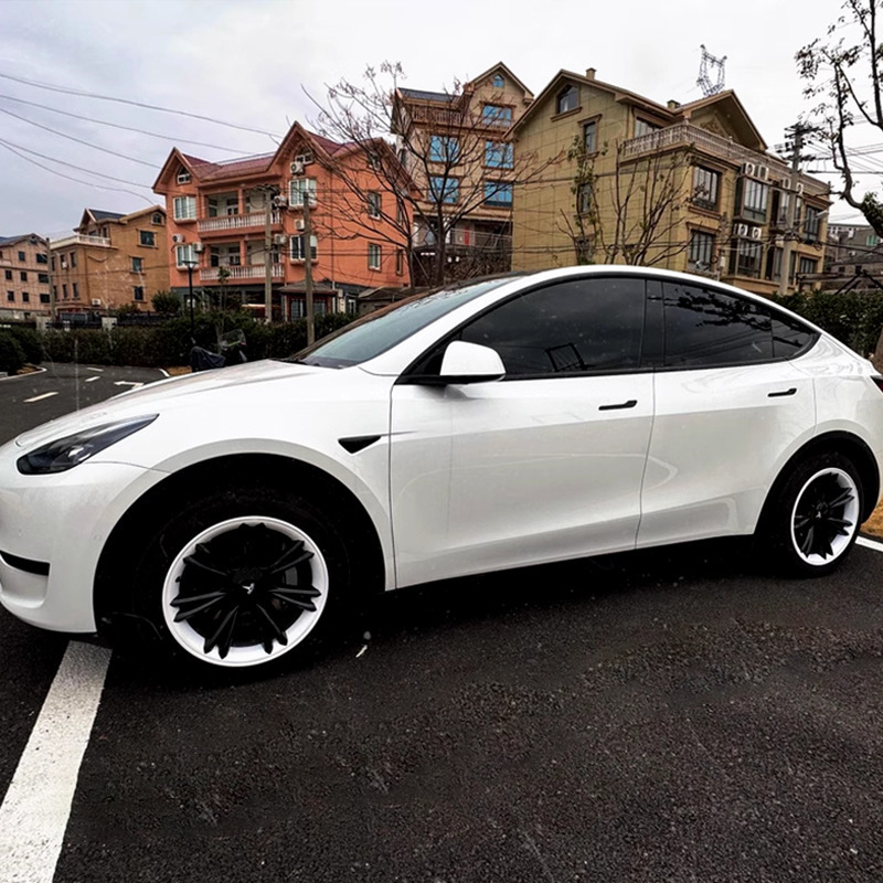 テスラモデル3/Yホイールカバーに適しています。19inch 18inch 改造された白い自動車アクセサリー、傷防止、新品同様|undefined