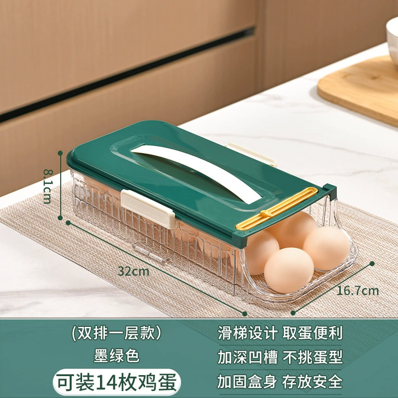 Egg storage box refrigerator side door storage box rolling food -class egg stand automatic rolling egg box, egg box preserving box