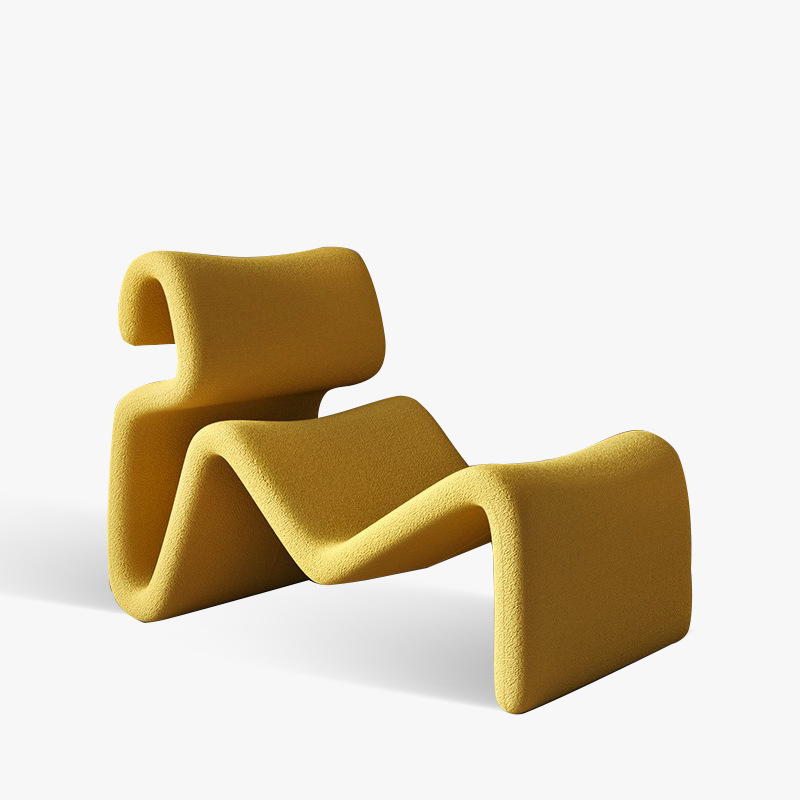 現代簡約設計師家具玻璃鋼抽象異形線條S形椅北歐客廳懶人沙發椅