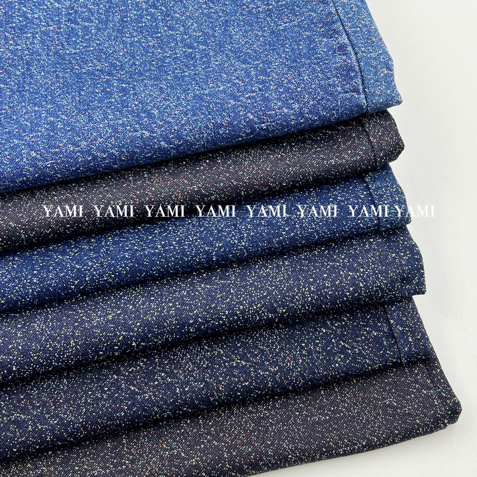 Tejido de mezclilla jacquard estrellado 8 sarga jacquard no elástico bolsa de tela de mezclilla Pantalones Falda ventas directas de fábrica