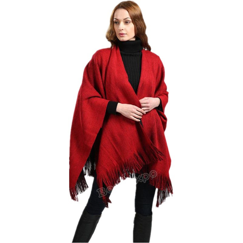 Cross-border double-sided shawl AliExpress amazon cape European and American fashion new fork shawl double-sided drapery