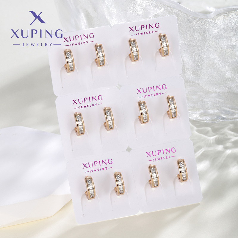 Xuping comercio exterior transfronterizo joyería de moda dorada auriculares lujosas sensación alta una tarjeta de otoño y invierno 6 pares de 12 pares de pendientes para mujeres