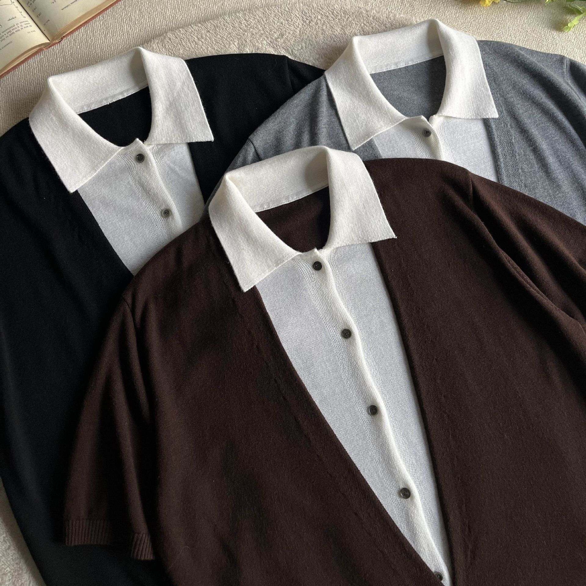 Camisas de polo de manga corta de estilo antiguo, camisetas de punto masculinas falsas de dos piezas, camisetas de hielo, camisetas de verano, fábrica transfronteriza al por mayor