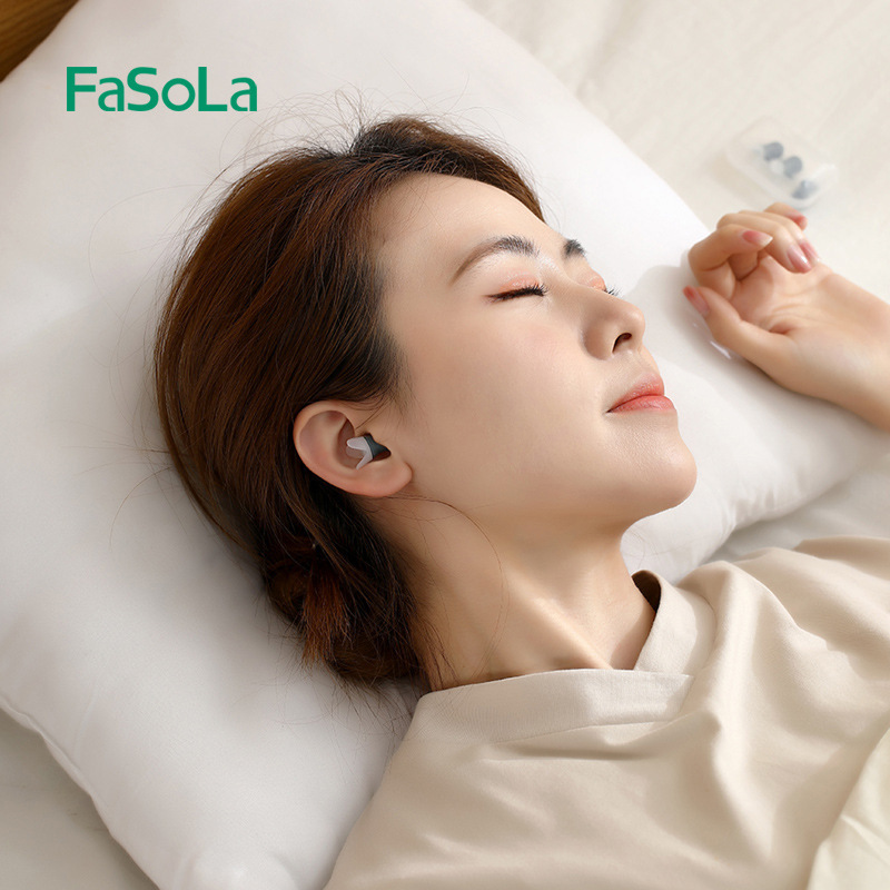 Fasola Noise-Cancelling Silicone Earplugs for Sleeping, Special Soundproof Artifact, Airplane Anti-Snoring and Pressure-Reducing Flight Earplugs