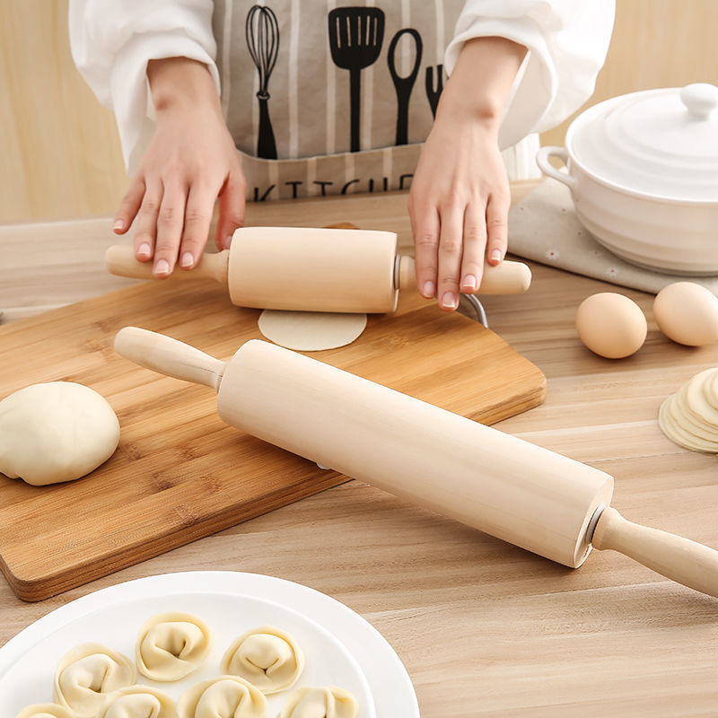 rolling pin woodiness solid wood Size Beech Dough Dumpling skin Rolling bars household baking tool